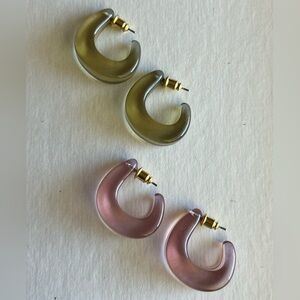 Noonday Pink and Green Hoop Earrings